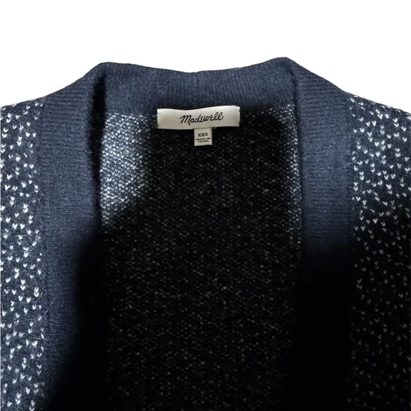 Madewell Navy and White Knit Cardigan - Picture 3 of 5